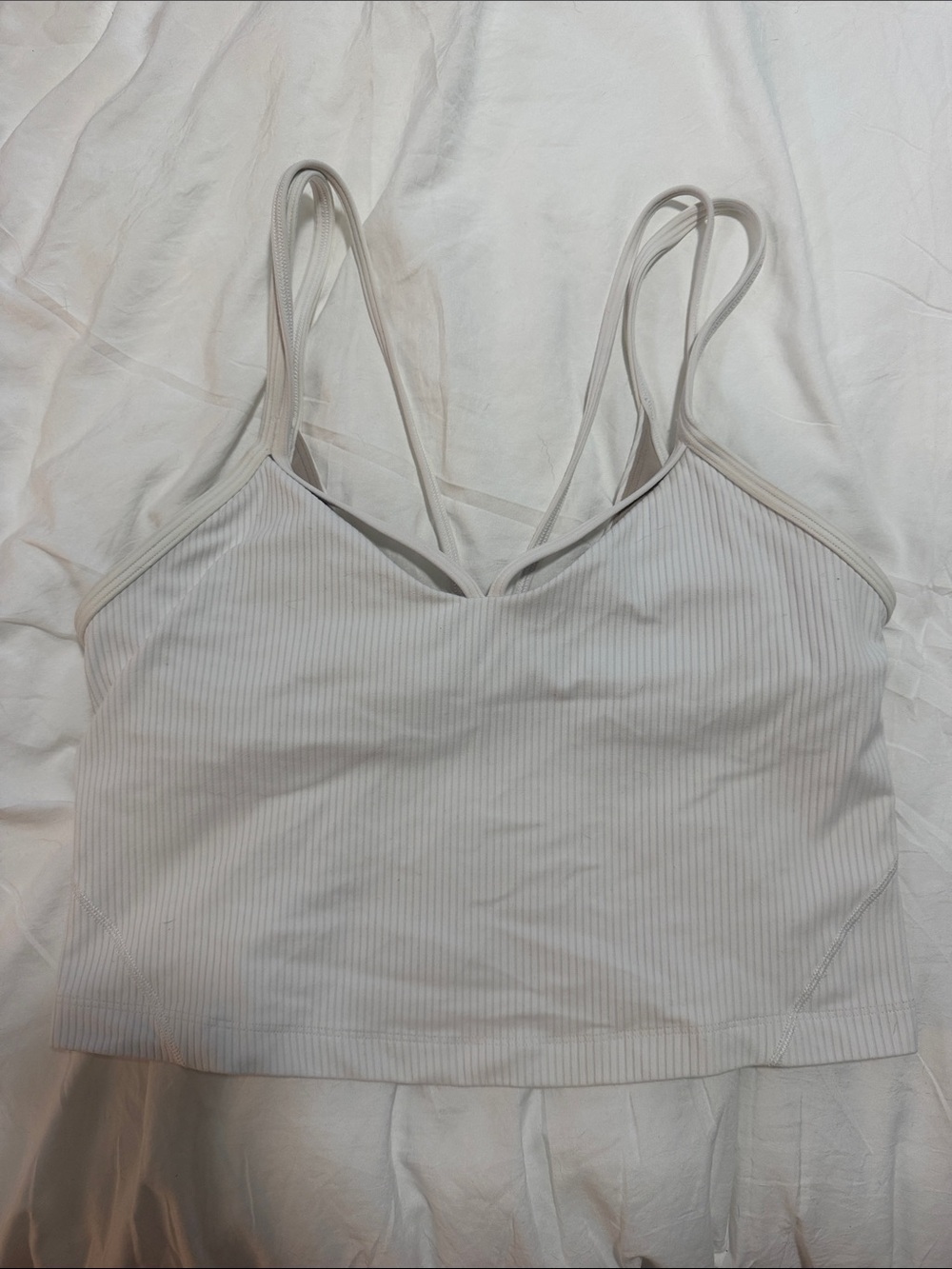 White Lululemon Ribbed Tank